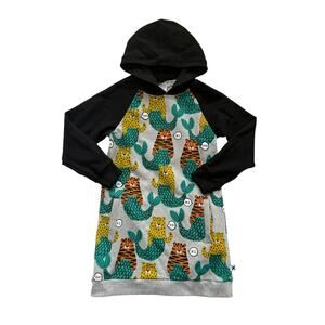 Minti Wild Mer-Cats Hoodie Sweatshirt Dress Size 7